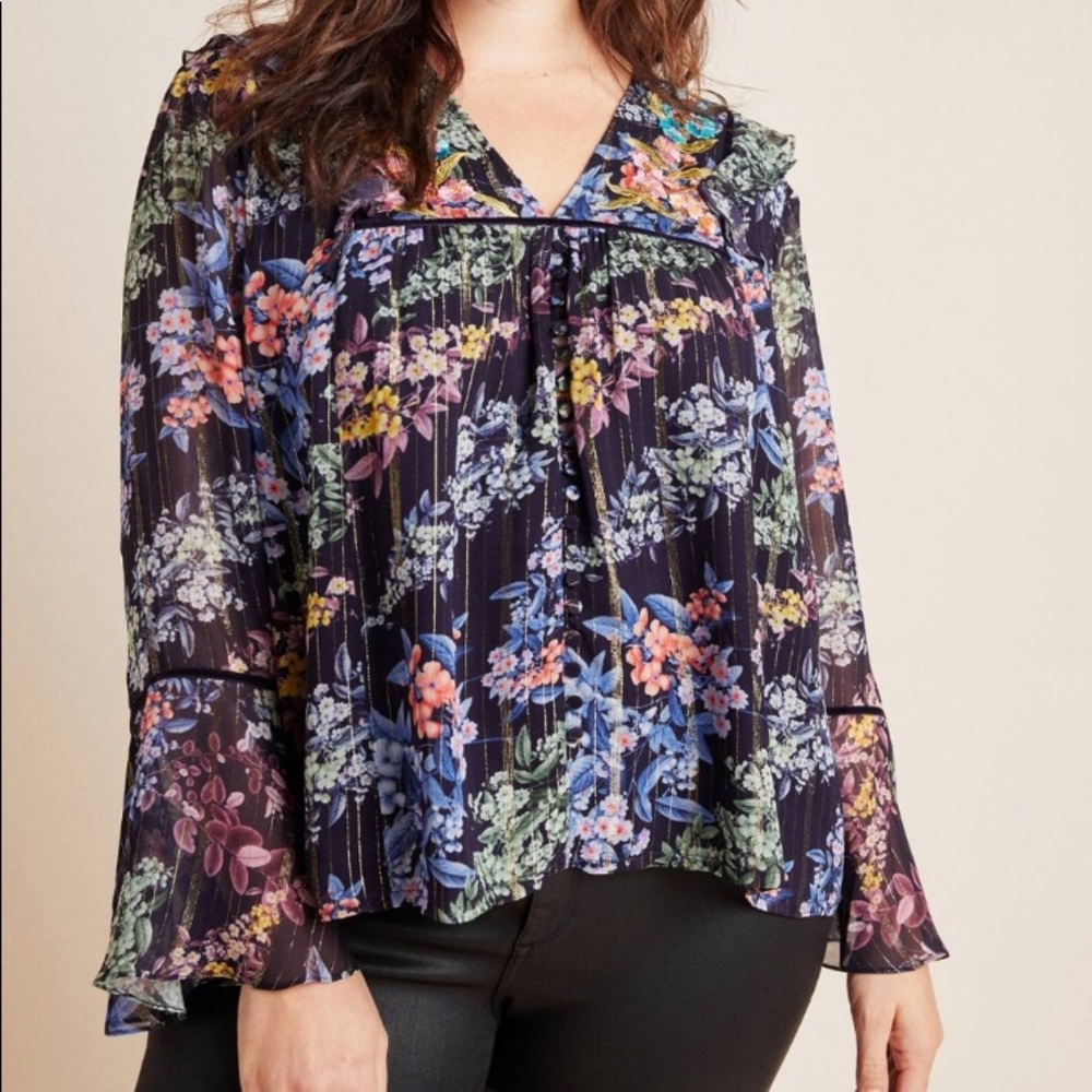 Vineet Bahl Vivienne Embroidered Blouse